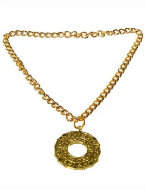 Roman Gold Medallion Costume Necklace