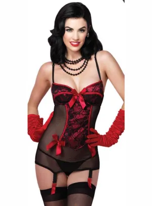 Romance Sexy Black And Red Mini Garter Dress