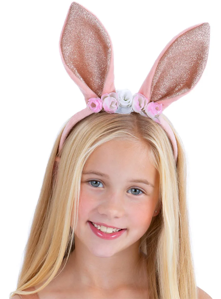 Rose Gold Bunny Rabbit Girls Easter Headband