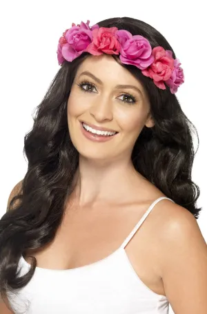 Rose Pink Flower Headband Costume Accessory