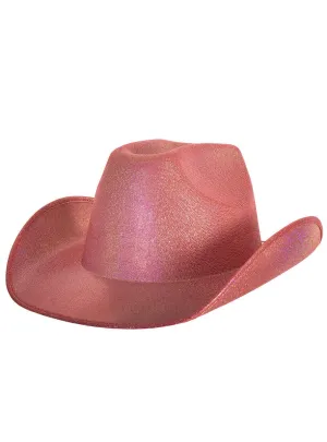 Rose Pink Holographic Dot Cowgirl Hat
