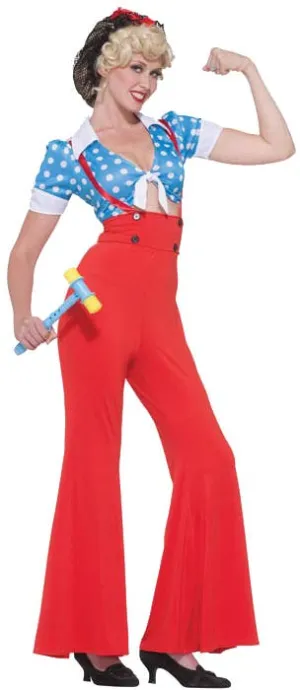Rosie The Riveter Womens 1940s Costume