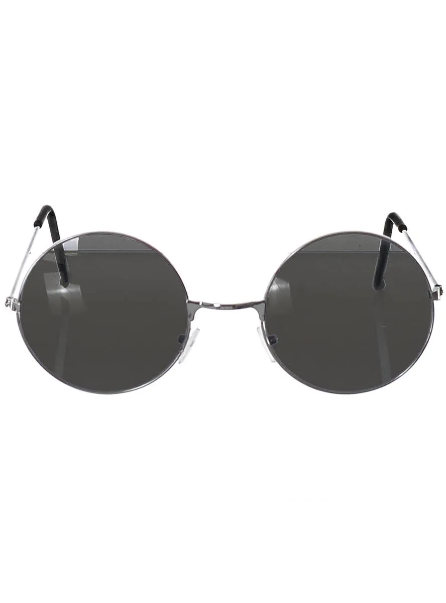 Round Black Tint John Lennon 1970s Costume Glasses