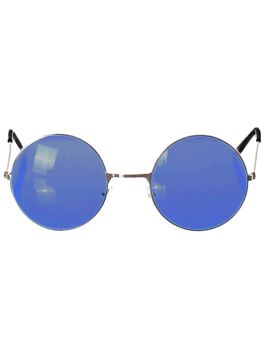 Round Blue Tint John Lennon 1970s Costume Glasses