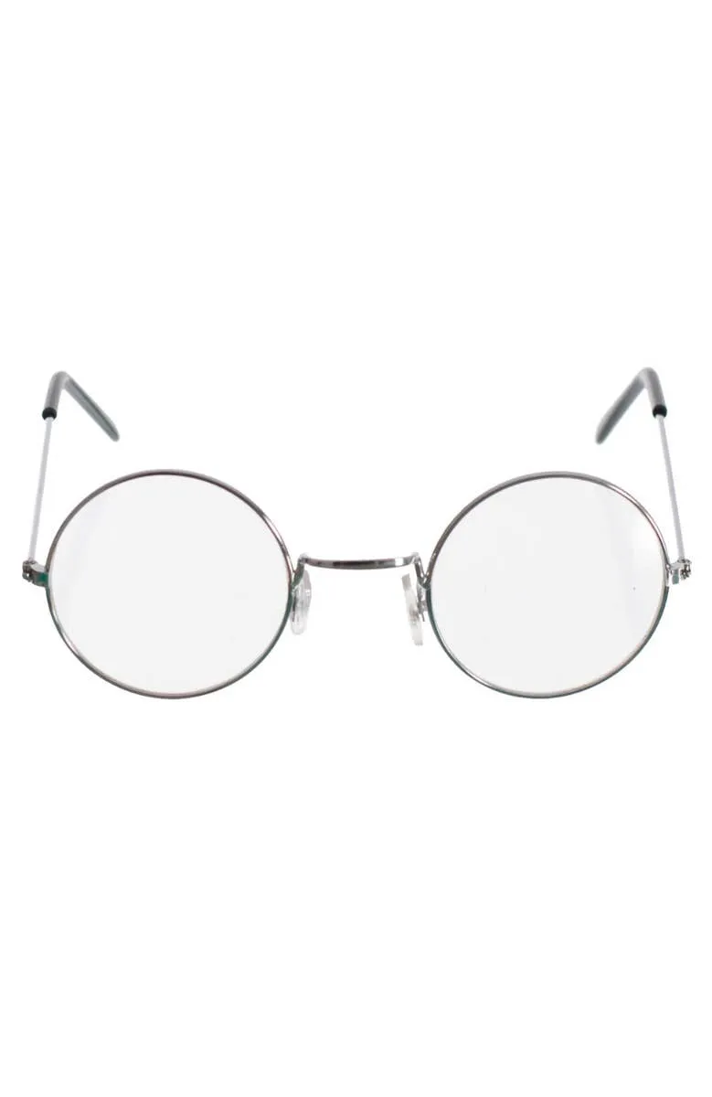 Round Silver Frame Clear John Lennon Glasses