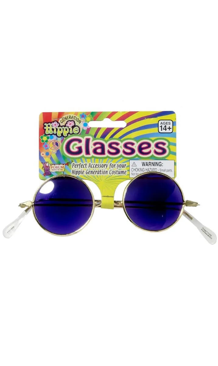 Round Teashade Blue John Lennon Hippie Sunglasses