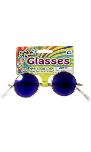 Round Teashade Blue John Lennon Hippie Sunglasses