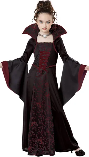 Royal Black and Red Girls Halloween Vampire Costume