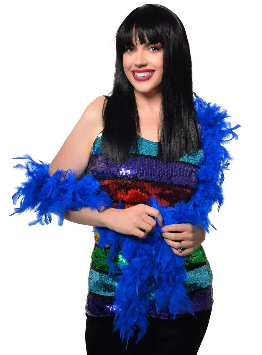 Royal Blue Fluffy 220cm Feather Boa Costume Accessory