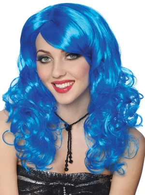 Royal Blue Womens Curly Lolita Costume Wig