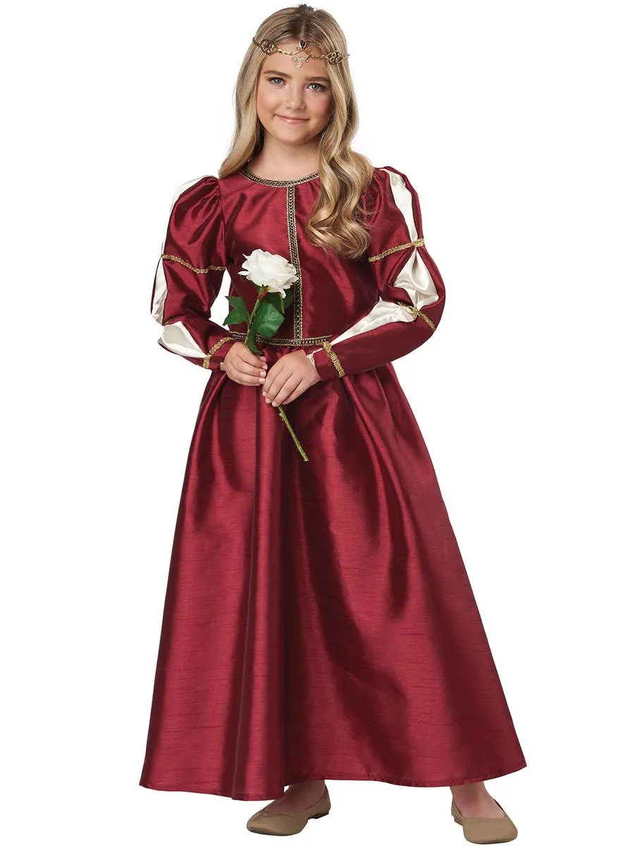 Royal Girls Red Renaissance Princess Dress Up Costume