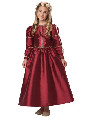 Royal Girls Red Renaissance Princess Dress Up Costume