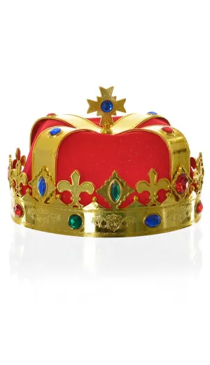 Royal King Adults Jewelled Crown Costume Accessory