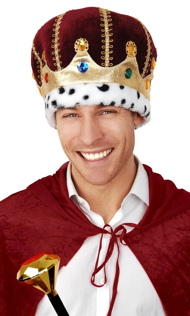 Royal King Plush Burgundy Costume Hat