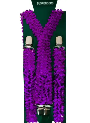 Royal Purple Sequinned Adjustable Costume Braces