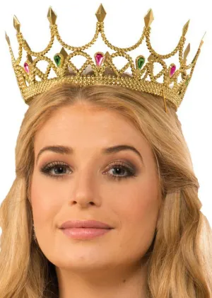 Royal Queen Gold Medieval Costume Crown