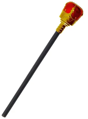 Royal Red and Gold Coronation King's Sceptre Costume Accessory
