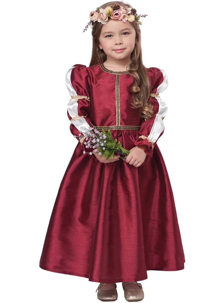Royal Toddler Girls Red Renaissance Princess Costume