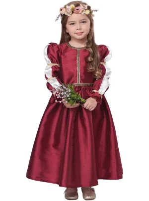 Royal Toddler Girls Red Renaissance Princess Costume