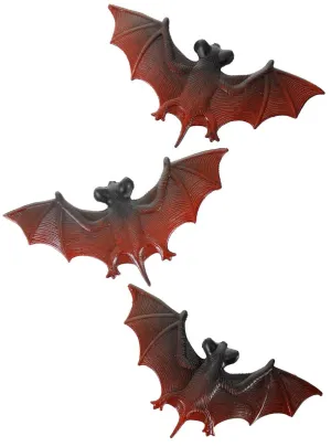 Rubber 3 Pack Bats Halloween Decorations