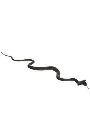 Rubber 45cm Black Cobra Snake Halloween Decoration