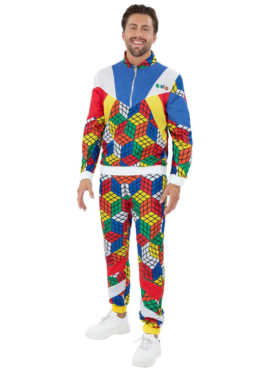 Rubiks Cube Mens 80s Costume Tracksuit