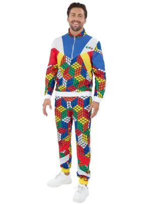 Rubiks Cube Mens 80s Costume Tracksuit