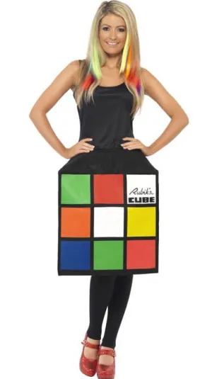 Rubik's Cube Womens Fancy Dress Costume