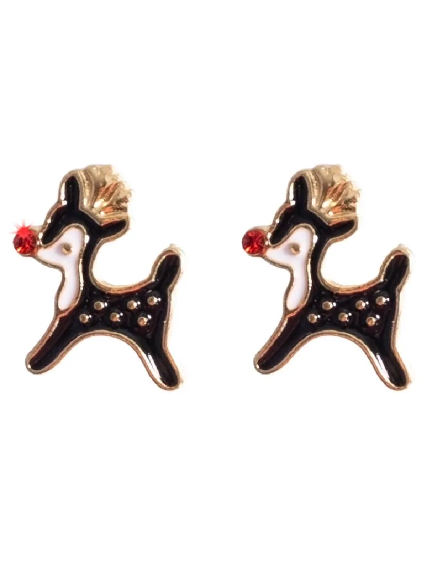 Rudolph the Red Nosed Reindeer Christmas Earrings