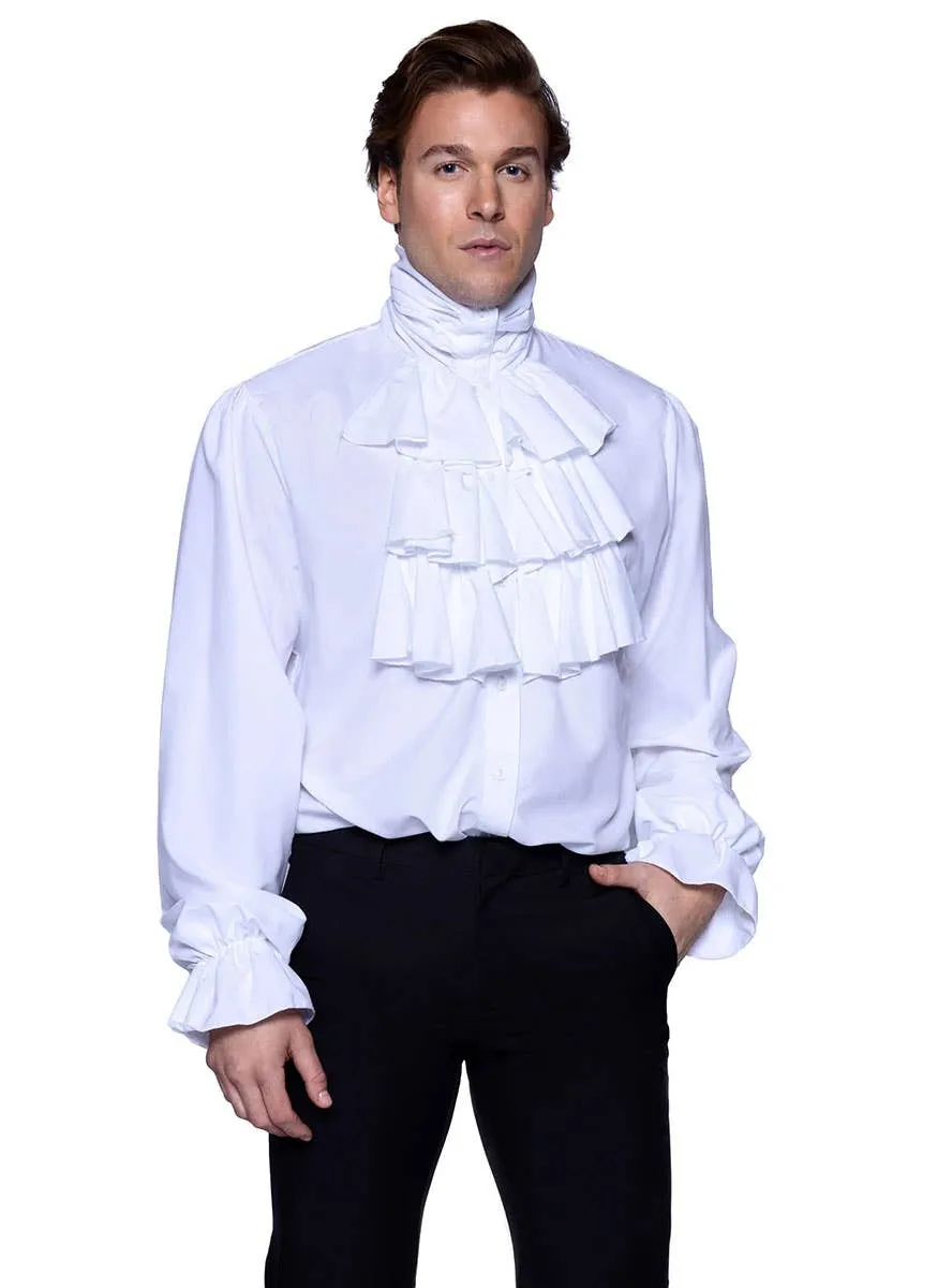 Ruffle Front Mens Victorian White Costume Shirt