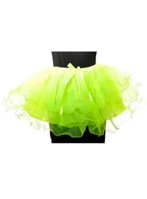 Ruffled Neon Yellow Womens Costume Tutu
