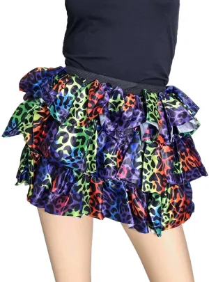 Ruffled Rainbow Animal Print Womens Costume Tutu