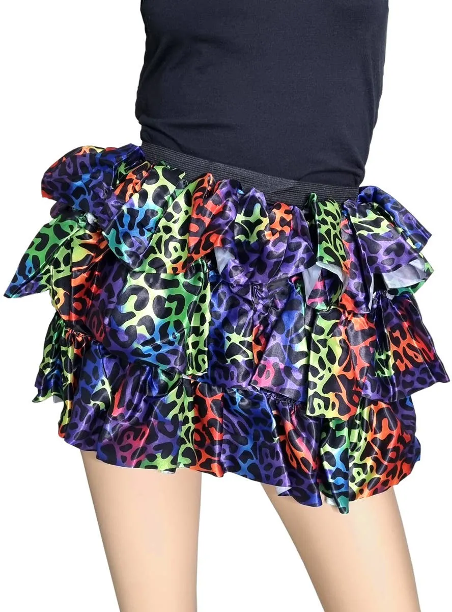 Ruffled Rainbow Animal Print Womens Costume Tutu