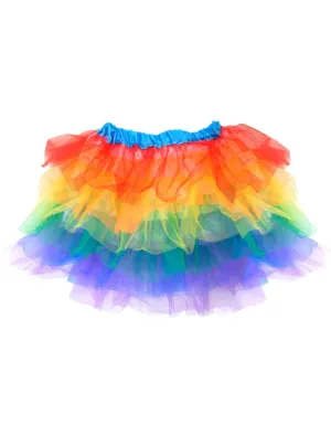 Ruffled Rainbow Tulle Girls Costume Tutu