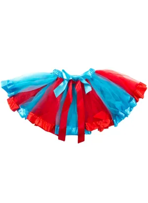 Ruffled Red and Blue Girls Costume Tutu Skirt