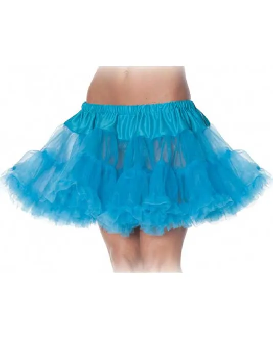Ruffled Thigh Length Blue Costume Petticoat