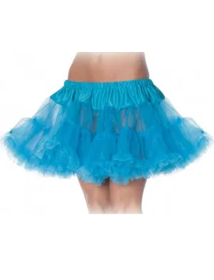 Ruffled Thigh Length Blue Costume Petticoat