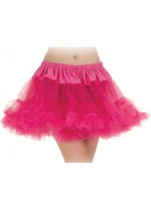 Ruffled Thigh Length Fuchsia Costume Petticoat