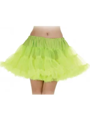 Ruffled Thigh Neon Green Costume Petticoat