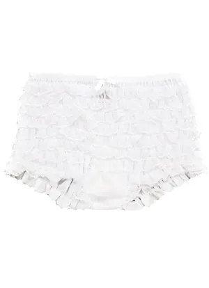 Ruffled White Dance Costume Shorts for Teen Girls