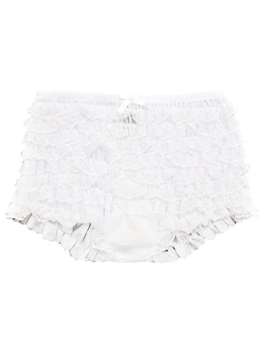 Ruffled White Dance Costume Shorts for Teen Girls