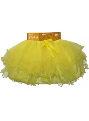 Ruffled Yellow Womens Layered Costume Tutu Skirt