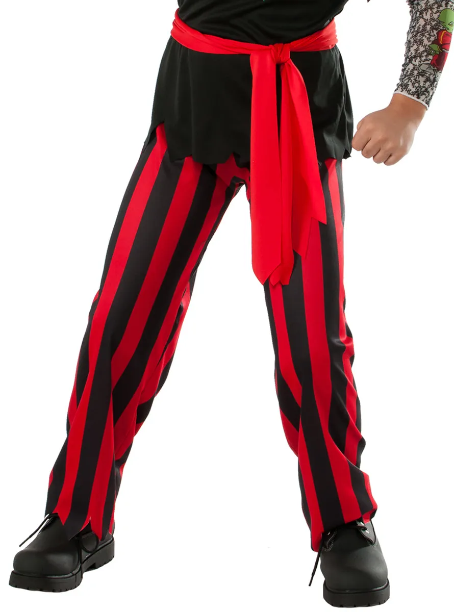 Rugged Boys Black and Red Tattooed Pirate Costume