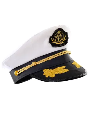 Sailor Captain Black and White Costume Hat
