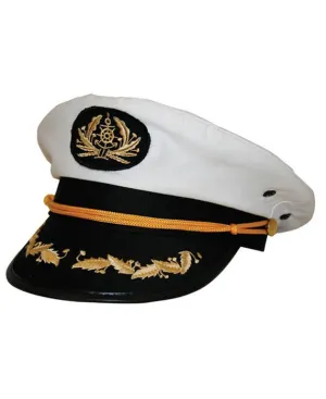 Sailor Captain Costume Hat in White