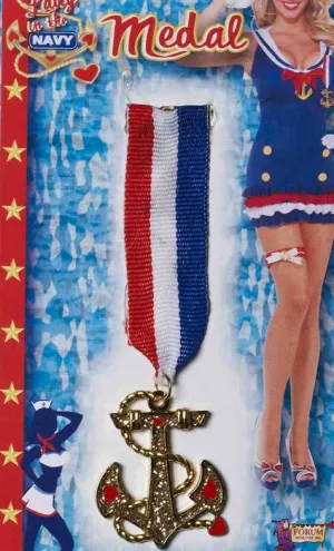 Sailor Sweetie Anchor Navy Costume Medal