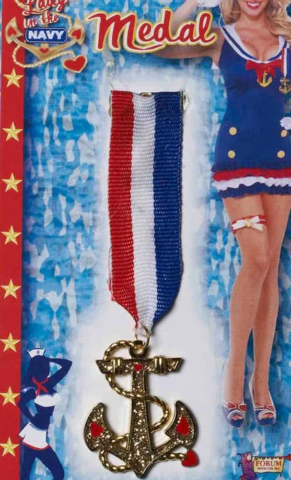 Sailor Sweetie Anchor Navy Costume Medal