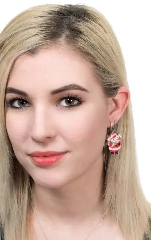 Santa Claus Flashing Light Up Christmas Earrings