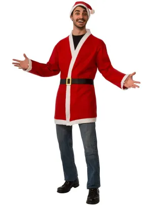 Santa Claus Mens Christmas Costume Jacket and Hat