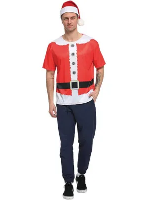 Santa Claus Print Mens Christmas Shirt